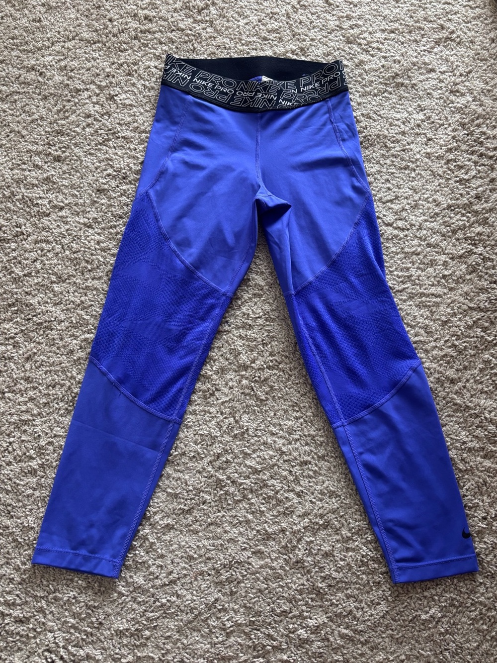 Nike Pro Electric Indigo Compression Cropped Leggings